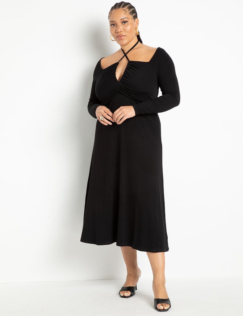 A Midi Dress: Eloquii Ruched Bodice Midi Dress