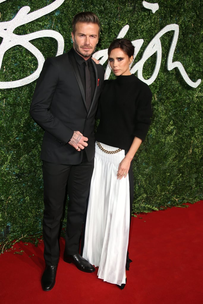 David and Victoria Beckham Dress in Monochrome in 2014