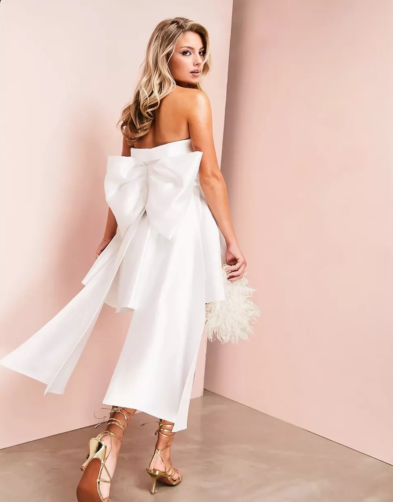 A Mini Wedding Dress: ASOS Luxe Wedding Corsetted Bandeau Bowback Mini Dress