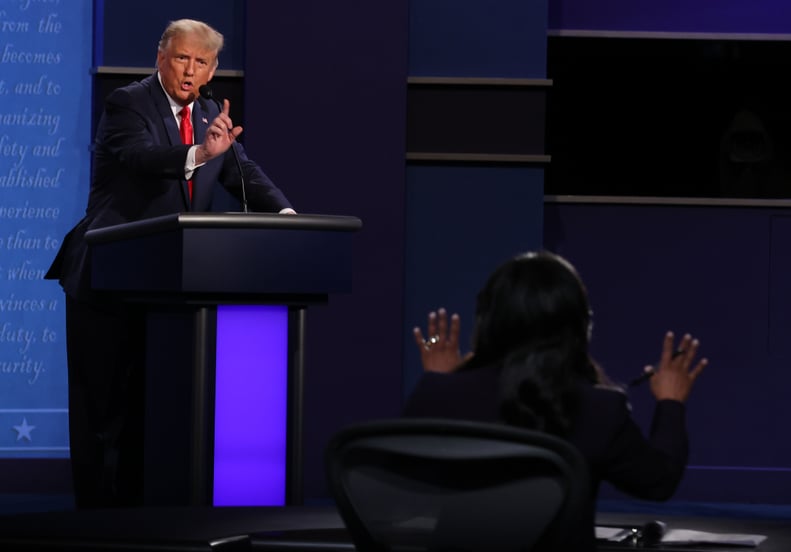 NASHVILLE, TENNESSEE - OCTOBER 22: U.S. President Donald Trump participates in the final presidential debate against Democratic presidential nominee Joe Biden at Belmont University on October 22, 2020 in Nashville, Tennessee. This is the last debate betwe