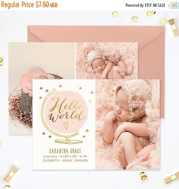 Gold Foil Hello World Card