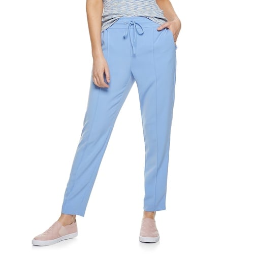 Nine West Petite Tie Front Tapered Soft Pants