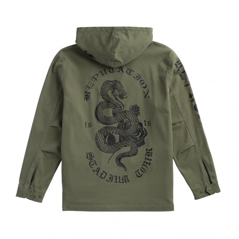 taylor swift white tour hoodie with snake design