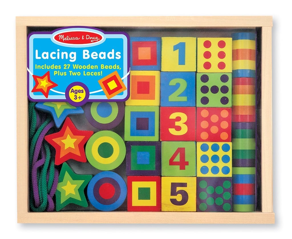 Melissa & Doug Deluxe Wooden Lacing Beads