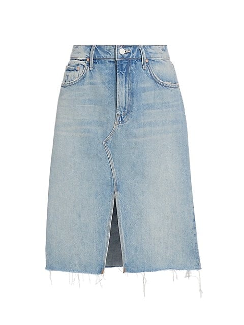 Mother The Ditcher Frayed Denim Midi-Skirt