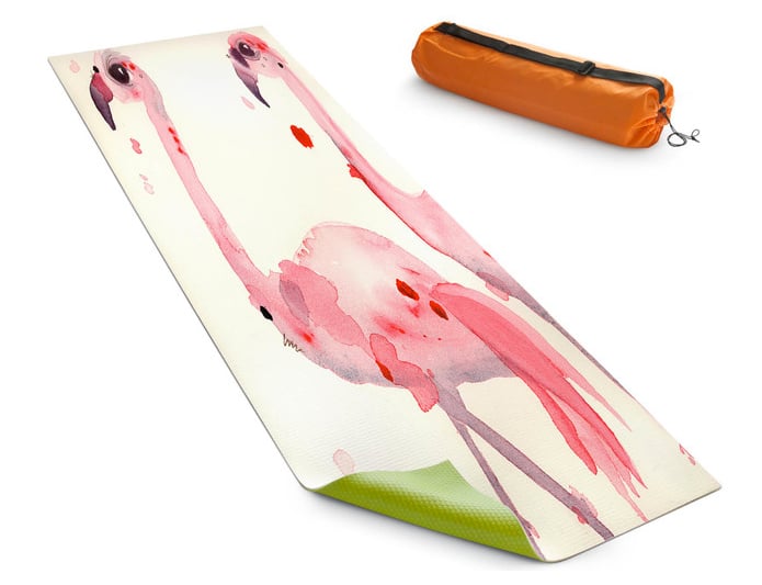 Three Flamingos DiaNoche Yoga Mats by Dawn Derman