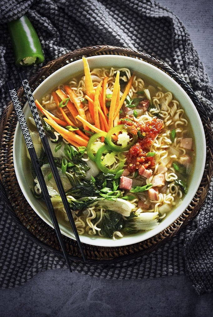 Spicy Pork and Bok Choy Ramen