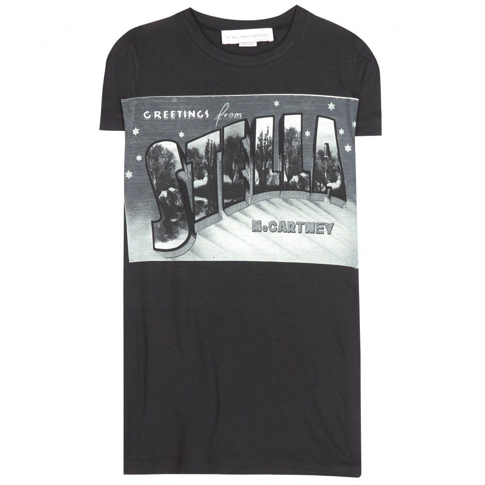 Stella McCartney Cotton and Silk Blend Printed T-Shirt