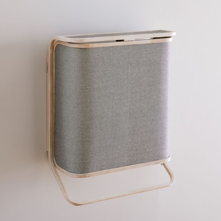 West Elm Bamboo Wall-Mounted Laundry Hamper