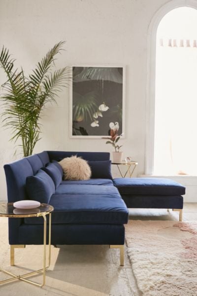 Cecilia Velvet Sectional Sofa