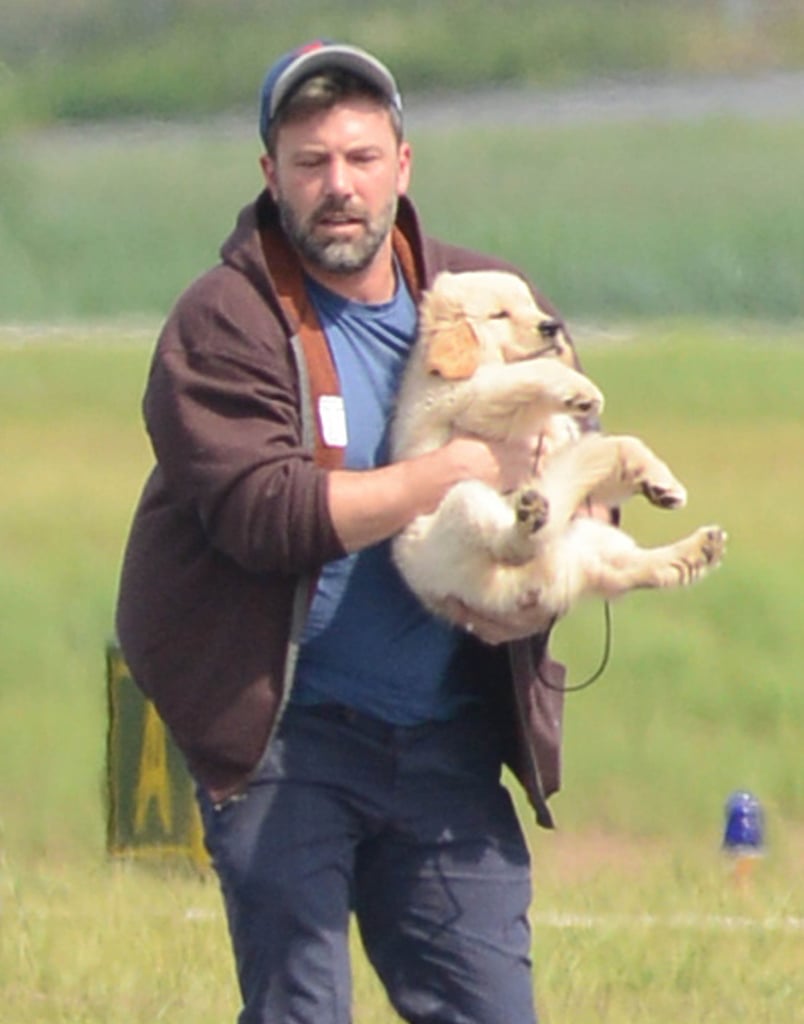 Ben Affleck Holding Puppy in Atlanta | Photos