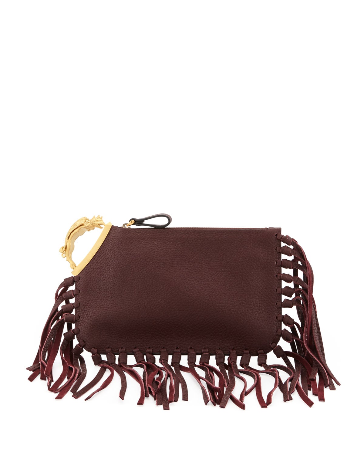 Fringe valentino shop clutch bag