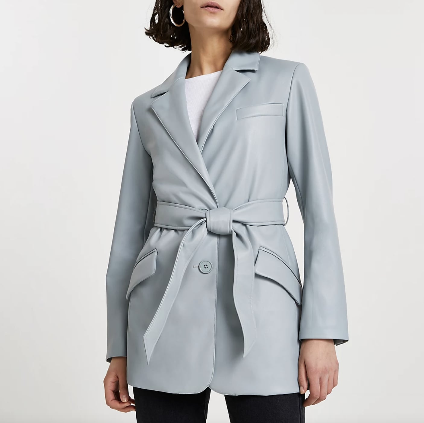 River island collarless coat on sale
