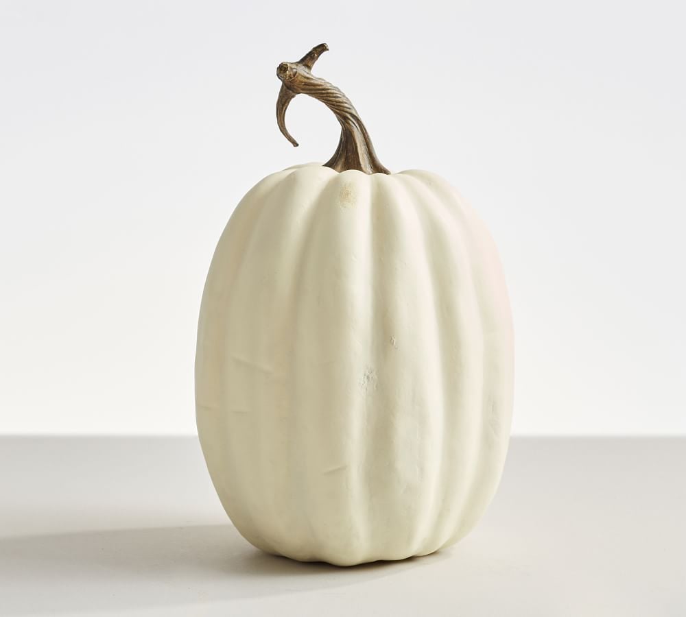 Tall Ivory Faux Pumpkin