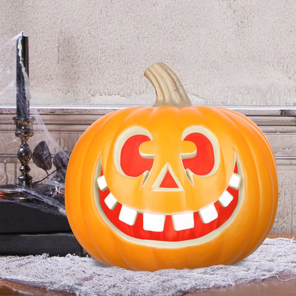 The Cutest Centre Piece: Way to Celebrate Halloween Lighted Big Teeth Happy Face Blow Mold Pumpkin