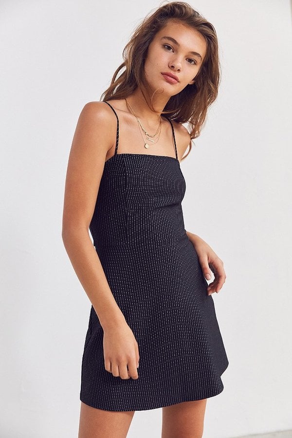 Silence & Noise Pinstripe Knit Fit and Flare Dress