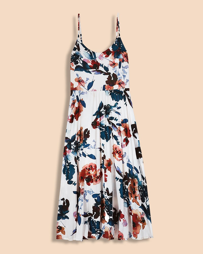 Floral Pleated Slip Dress