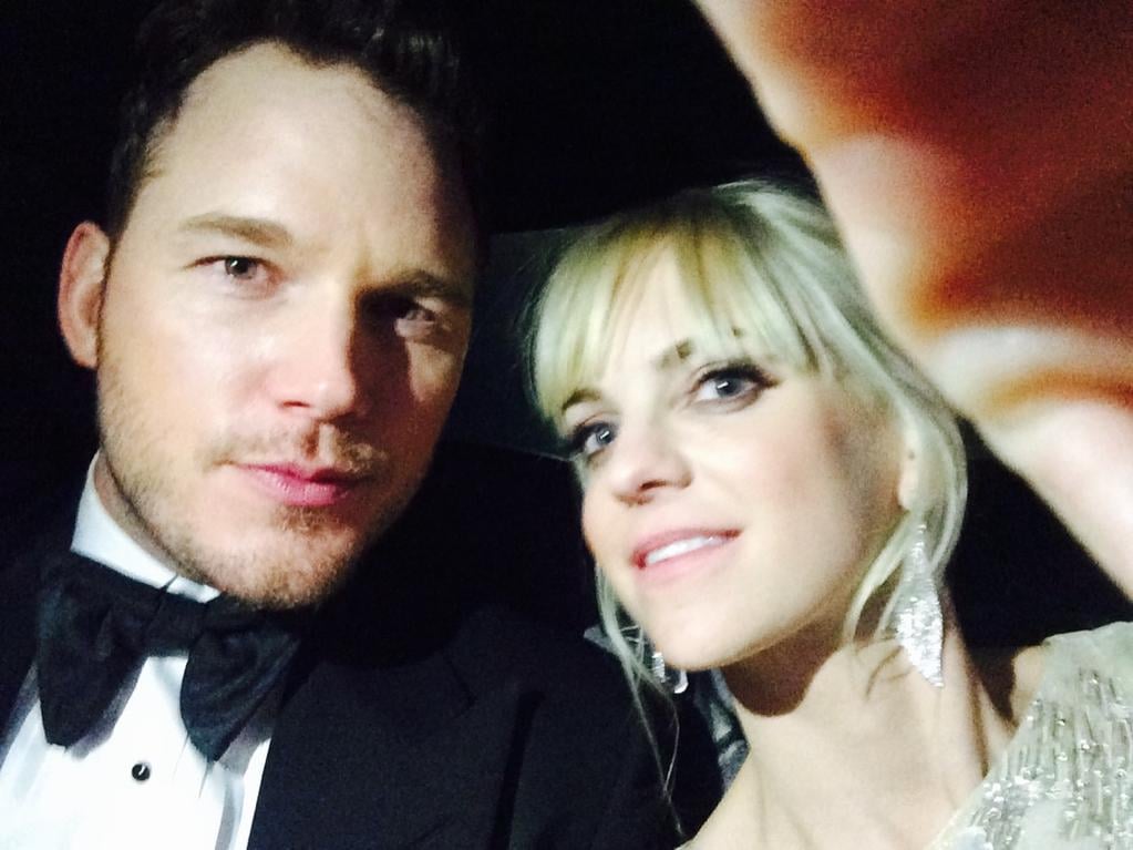 Chris Pratt and Anna Faris at the Golden Globes 2015