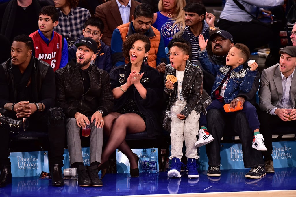 Alicia Keys and Swizz Beatz at NY Knicks Game November 2015