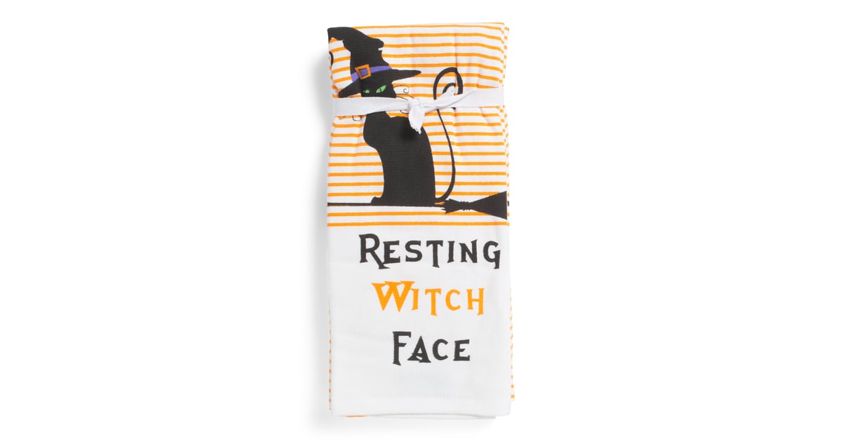 Set of Three Resting Witch Face Kitchen Towels Best TJ Maxx Halloween