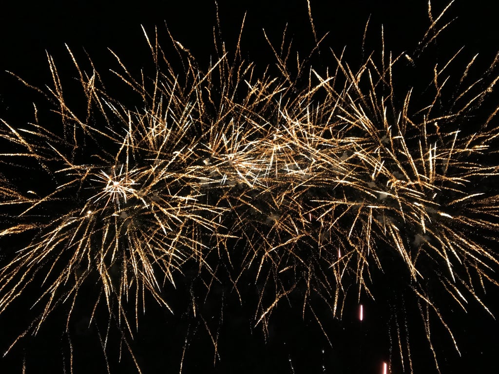 Gold Fireworks Zoom Background