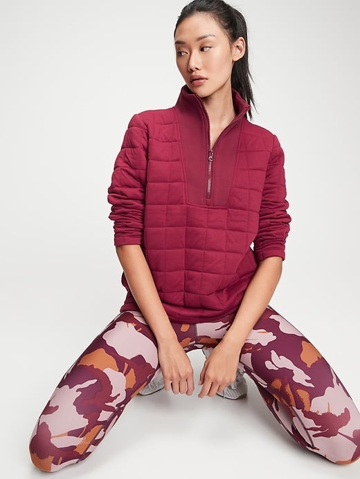 Gap GapFit Quilted Jacquard Half-Zip Sweatshirt