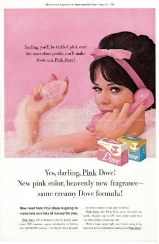 Dove Pink Beauty Bar Vintage Ad, 1962