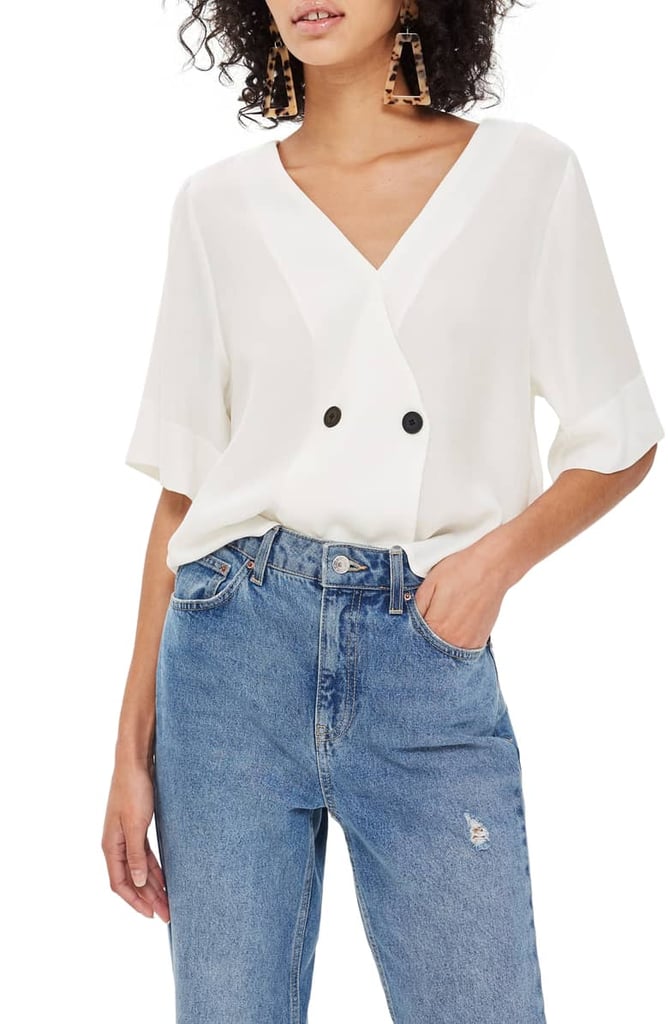 Topshop Tie Back Blouse