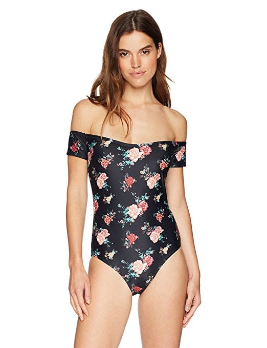 Mae Women's Swimwear Annie Off The Shoulder Printed One Piece Swimsuit ($30)