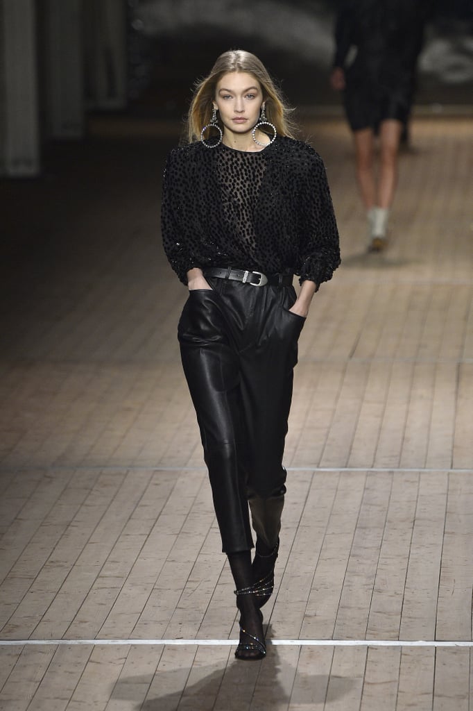 Gigi wore an all-black look down the Isabel Marant runway.