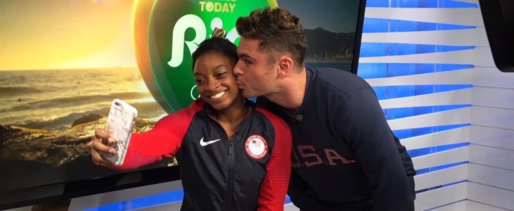 Simone Biles Meets Zac Efron at Rio Olympics 2016
