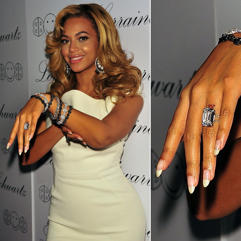 Beyoncé opted for a tattoo instead of a ring when she and Jay Z got engaged. The singer later wore her wedding ring over the roman numeral four, a number of significance to the couple. In 2014, though, it looked like Bey may have had the ink removed.