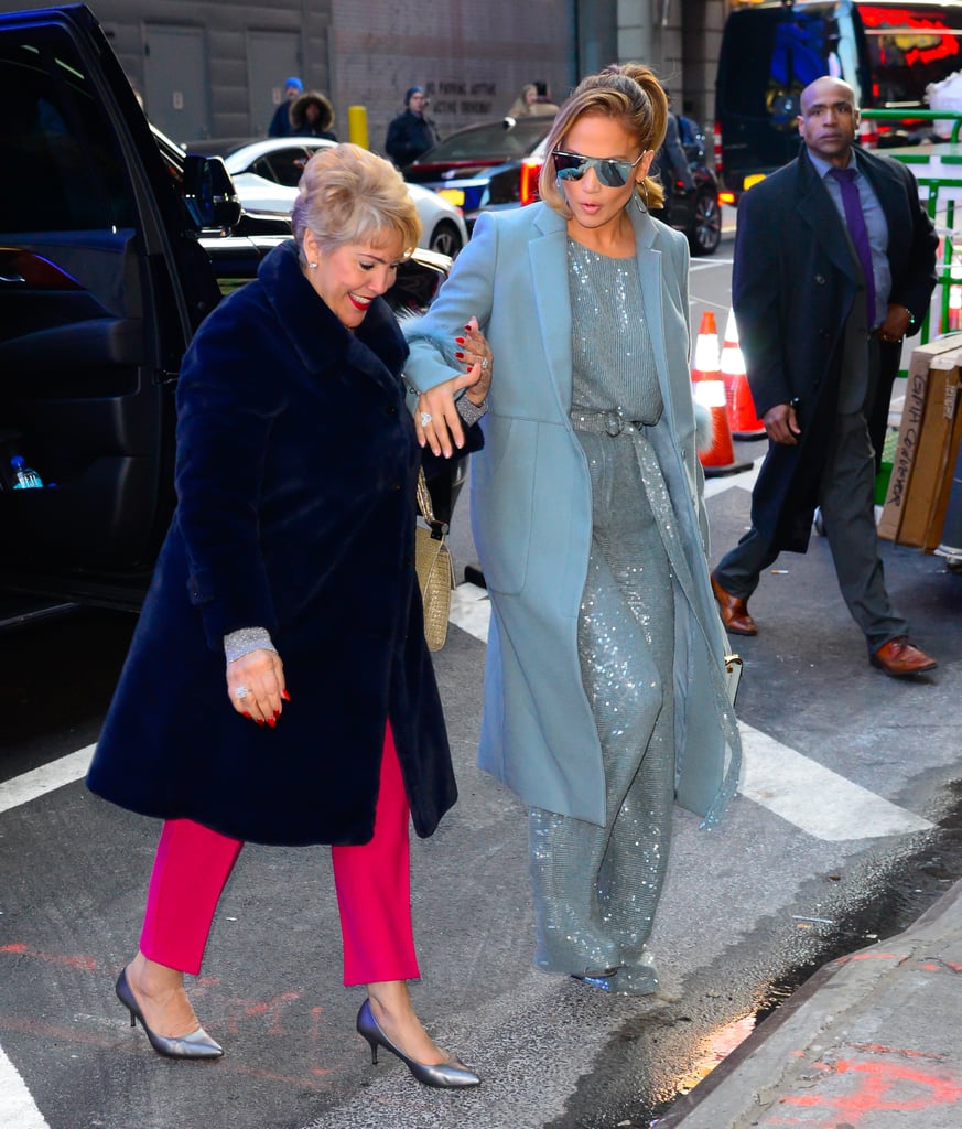 Jennifer Lopez's Blue Sparkly Jumpsuit 2018