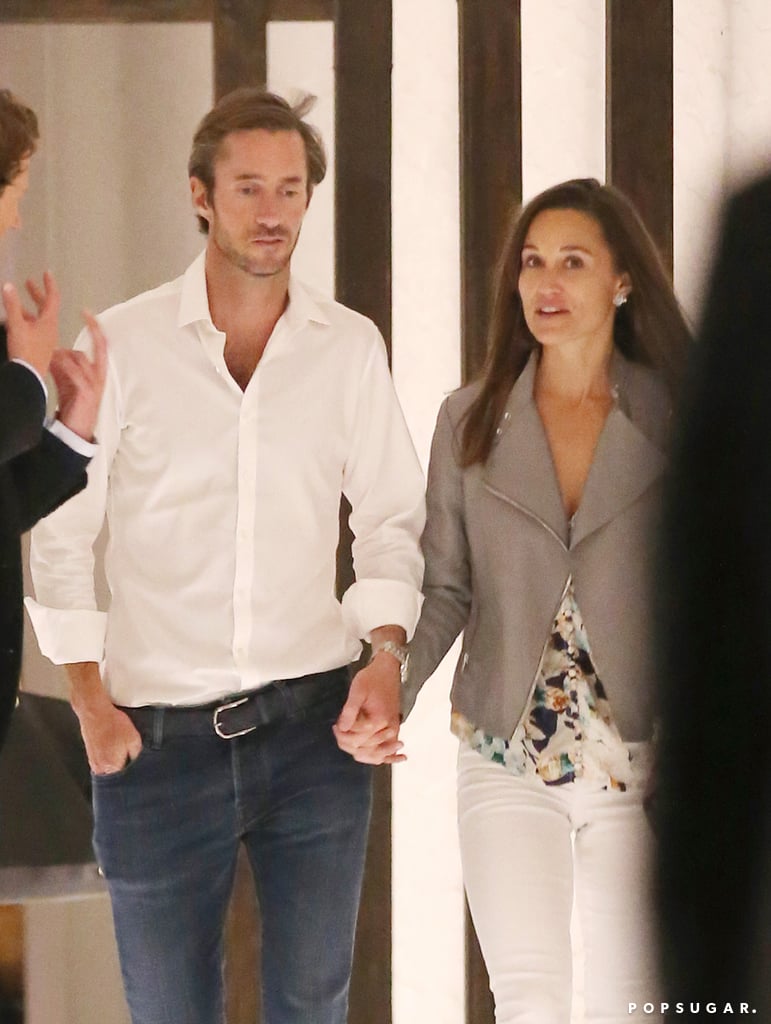 Pippa and James walked hand-in-hand as they left Ours Club in South Kensington in June 2016.