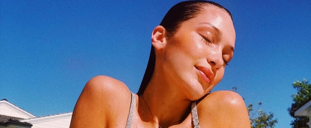 Bella Hadid Black Bikini With Diamond Straps