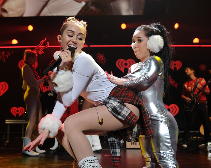 A Backup Dancer Miley Cyrus Twerking Pictures Popsugar Celebrity