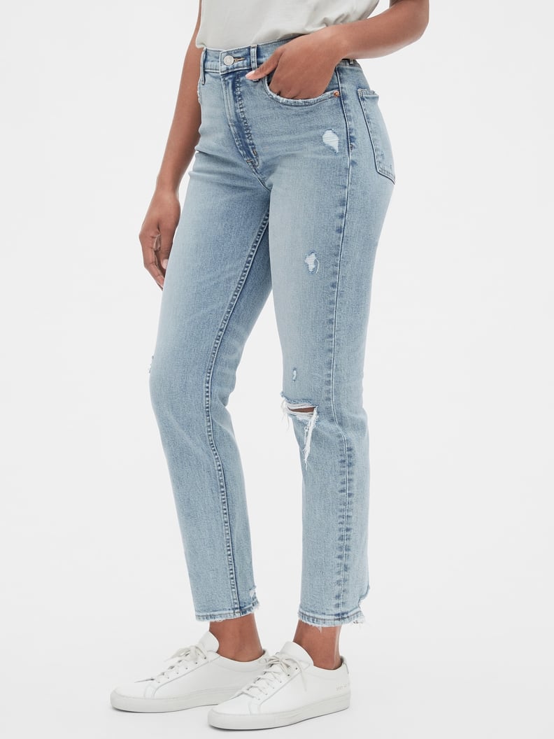 Gap High Rise Distressed Cigarette Jeans