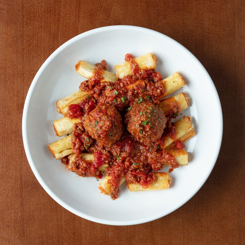 Ziti Fritta With Meat Sauce and Meatballs