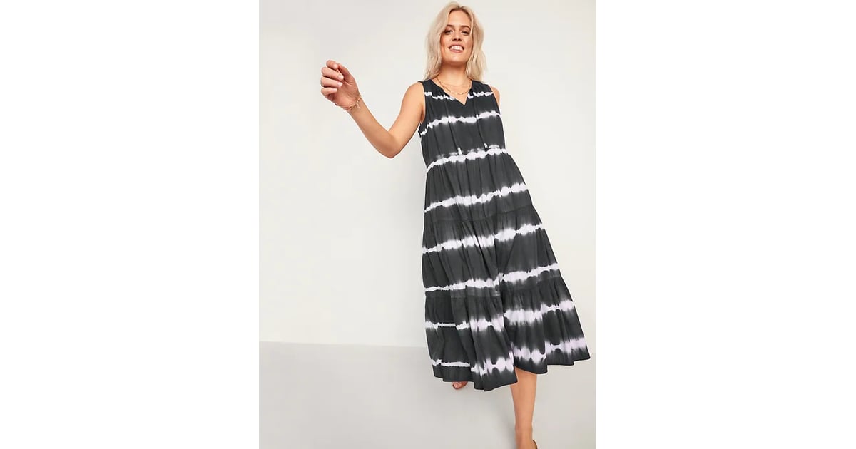 Old Navy Tiered Tie-Neck Tie-Dyed Midi Swing Dress, 25 Everyday Dresses  From Old Navy That'll Make Summer Wardrobe Planning a Breeze