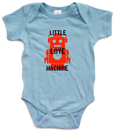 Little Love Machine Valentine's Day Short Sleeve Baby Bodysuit