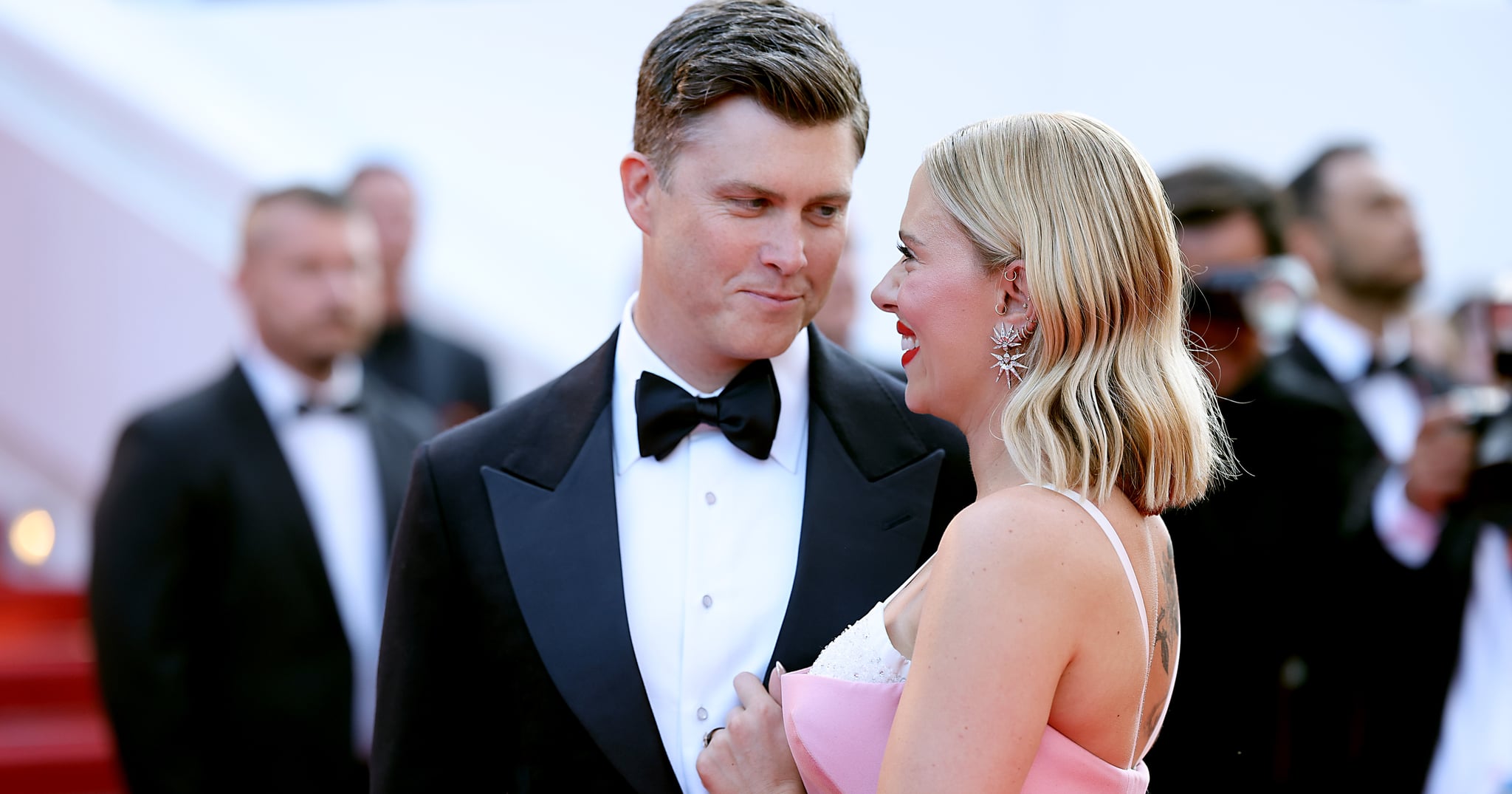 Scarlett Johansson and Colin Jost Can't Stop Smiling at Each Other at Cannes