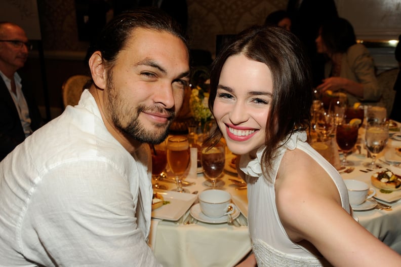 BEVERLY HILLS, CA - JANUARY 13:  Actor Jason Momoa (L) and actress Emilia Clarke attend the 12th Annual AFI Awards held at the Four Seasons Hotel Los Angeles at Beverly Hills on January 13, 2012 in Beverly Hills, California.  (Photo by Frazer Harrison/Get