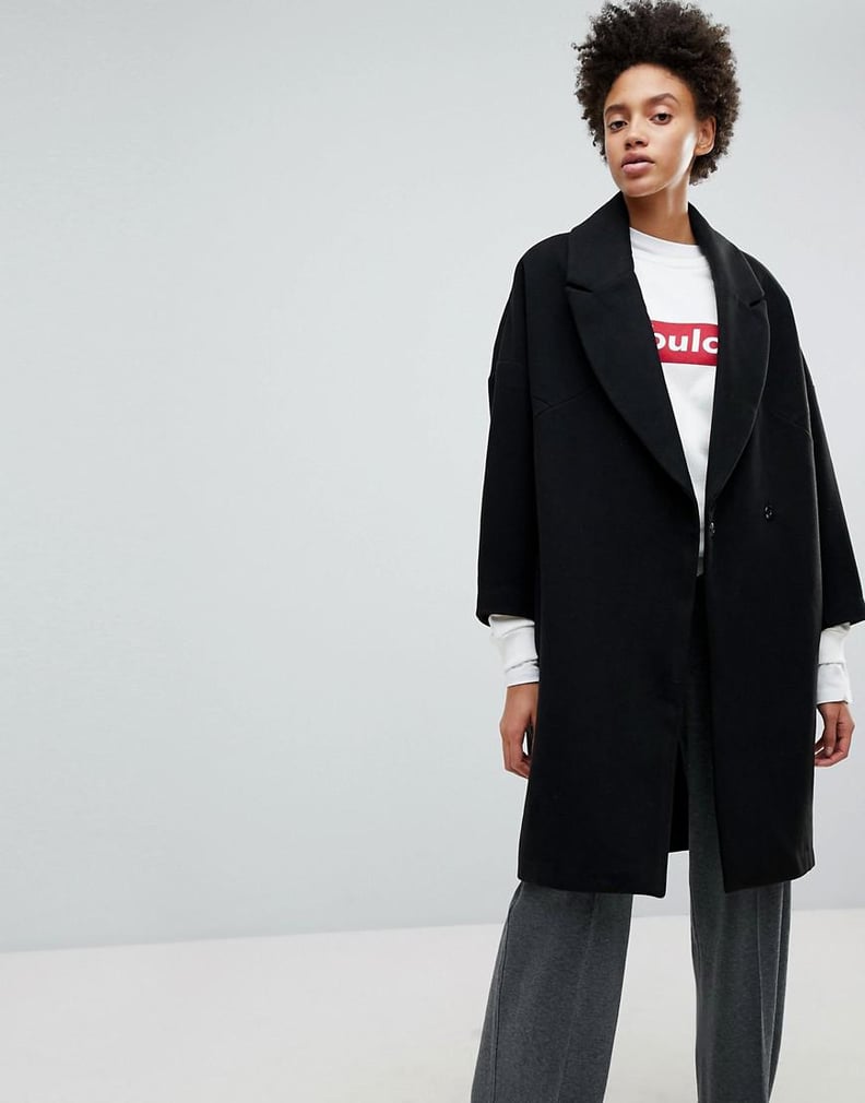 Stradivarius Black Longline Coat