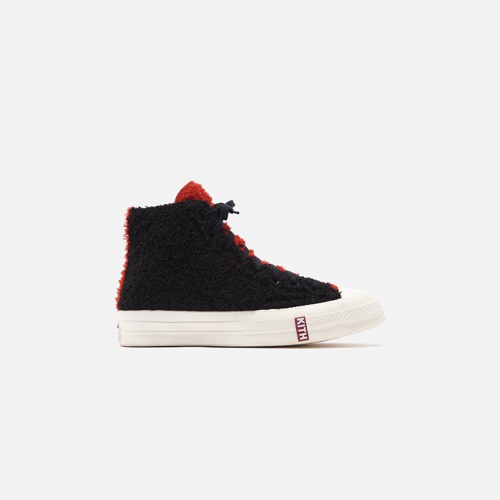 Kith x Disney x Converse Mickey Chuck Taylor 1970 Sherpa Black and Red Sneakers