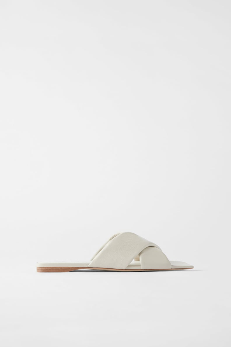 Zara Flat Padded Leather Sandals