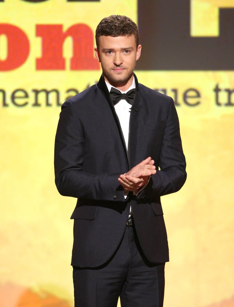 When he took the stage at the American Cinematheque Awards in 2008, he gave a new twist to his suit with a slim lapel.