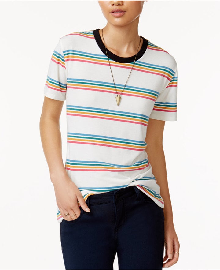 Carbon Copy Short-Sleeve Rainbow-Stripe T-Shirt