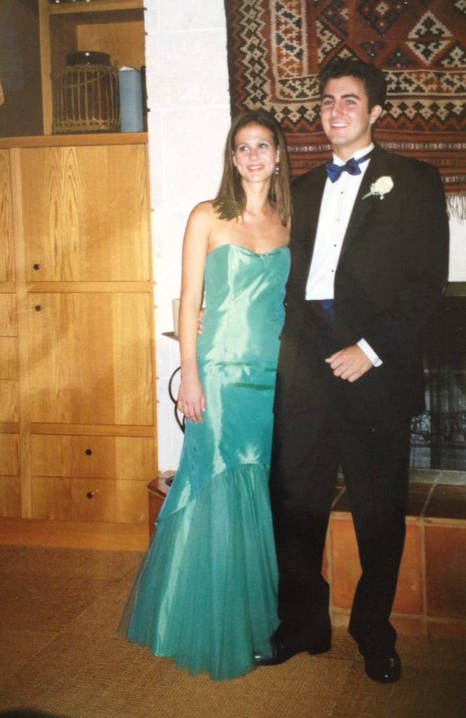 "I was so in love with the shape of this Jessica McClintock dress. I thought the mermaid silhouette was so glamorous, and I loved the bit of tulle on the bottom. It was my first time at prom (going as a sophomore with my boyfriend at the time, who was a senior), and I wanted to totally do it up. I remember stepping out to show off the dress to my date and my parents — it was such a huge moment . . . the big reveal. I loved it."
— Hannah Weil McKinley 
