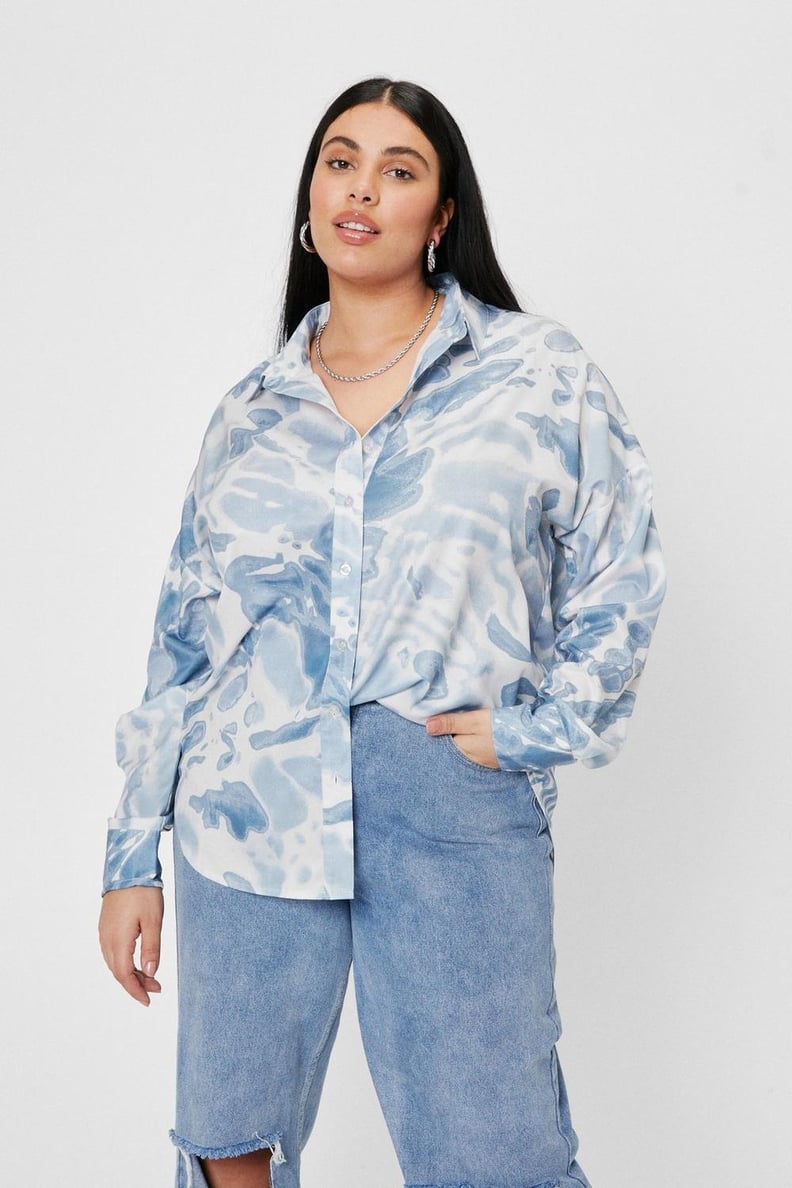 Nasty Gal Oversized Tie Dye Print Shirt