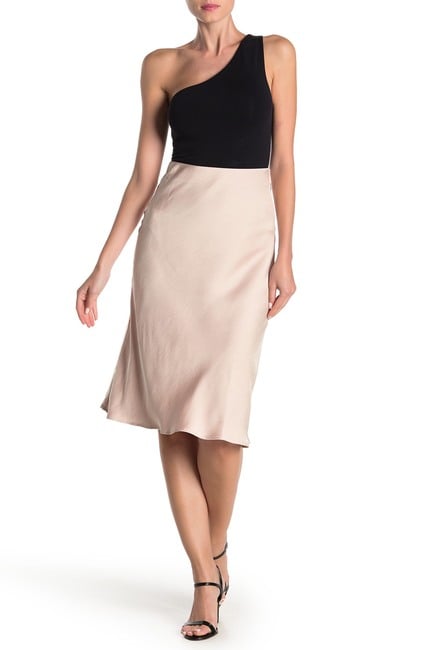 white satin midi